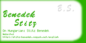 benedek stitz business card